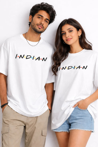 Indian Friends Style T-Shirt | Unisex Graphic Shirt| 220 GSM Premium White Cotton T-Shirt
